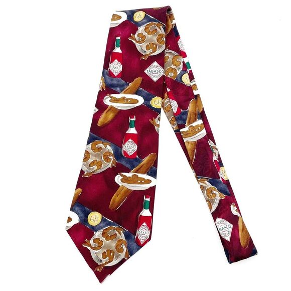 Tabasco Brand 100% Silk Necktie Hot Sauce Pop Culture Men’s Neck Tie - Picture 7 of 12
